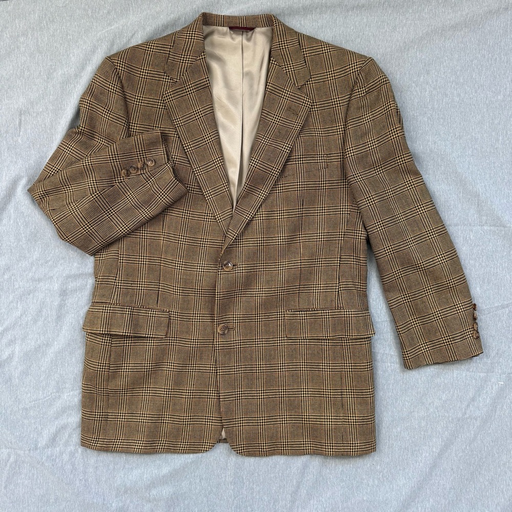 Vintage Hart Schaffner & Marx Glen Plaid Sport Coat 42R Union Made USA